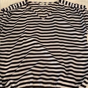 Chaps Black and White Striped Women's Top